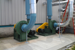 Material handling fans utilizing the customers existing bends and silencers.  We work with customers to assure the most economical solution to their trim and matrix removal needs.  We will reuse any and all parts from an existing system.