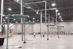 Piping being installed in a new plant with the TWM cutters mounted on cutter stands.