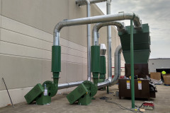 (2) material handling fans with conveying lines running to the slant screen separator.