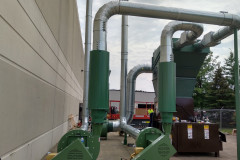 (2) material handling fans with conveying lines running to the slant screen separator.