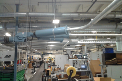Installation utilizing the customers existing silenced pickup chute and silencers.