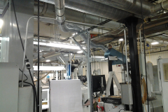 Installation utilizing the customers existing silenced pickup chute.  This is where the waste being extracted will enter the pneumatic conveying system.
